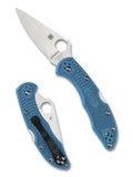 Spyderco Delica 4 Knife Flat-Ground Blue FRN (2.88" Satin) C11FPBL