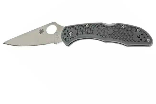 Spyderco Delica 4 Knife Flat-Ground Gray FRN 2.88" Satin VG10 Steel Blade C11FPGY