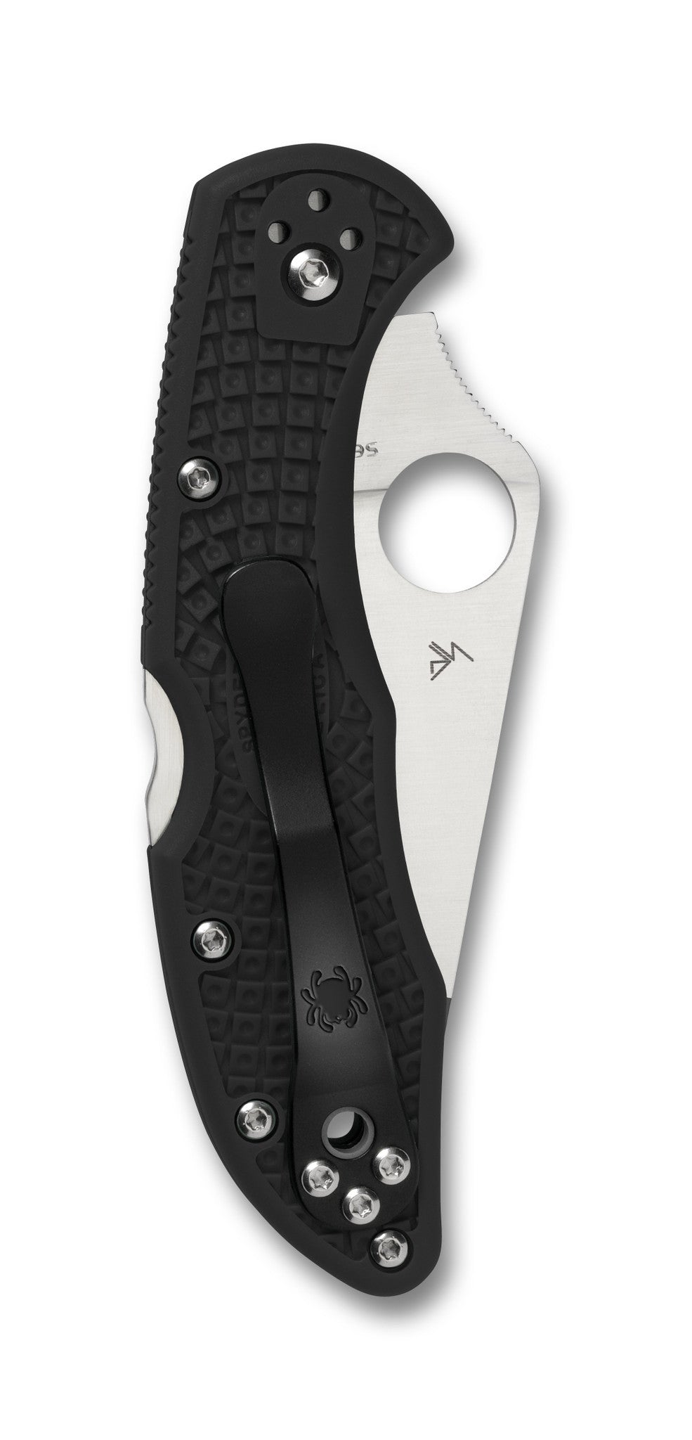 Spyderco Delica 4 Knife Flat Ground Black FRN 2.88" Satin VG10 steel blade C11FPBK