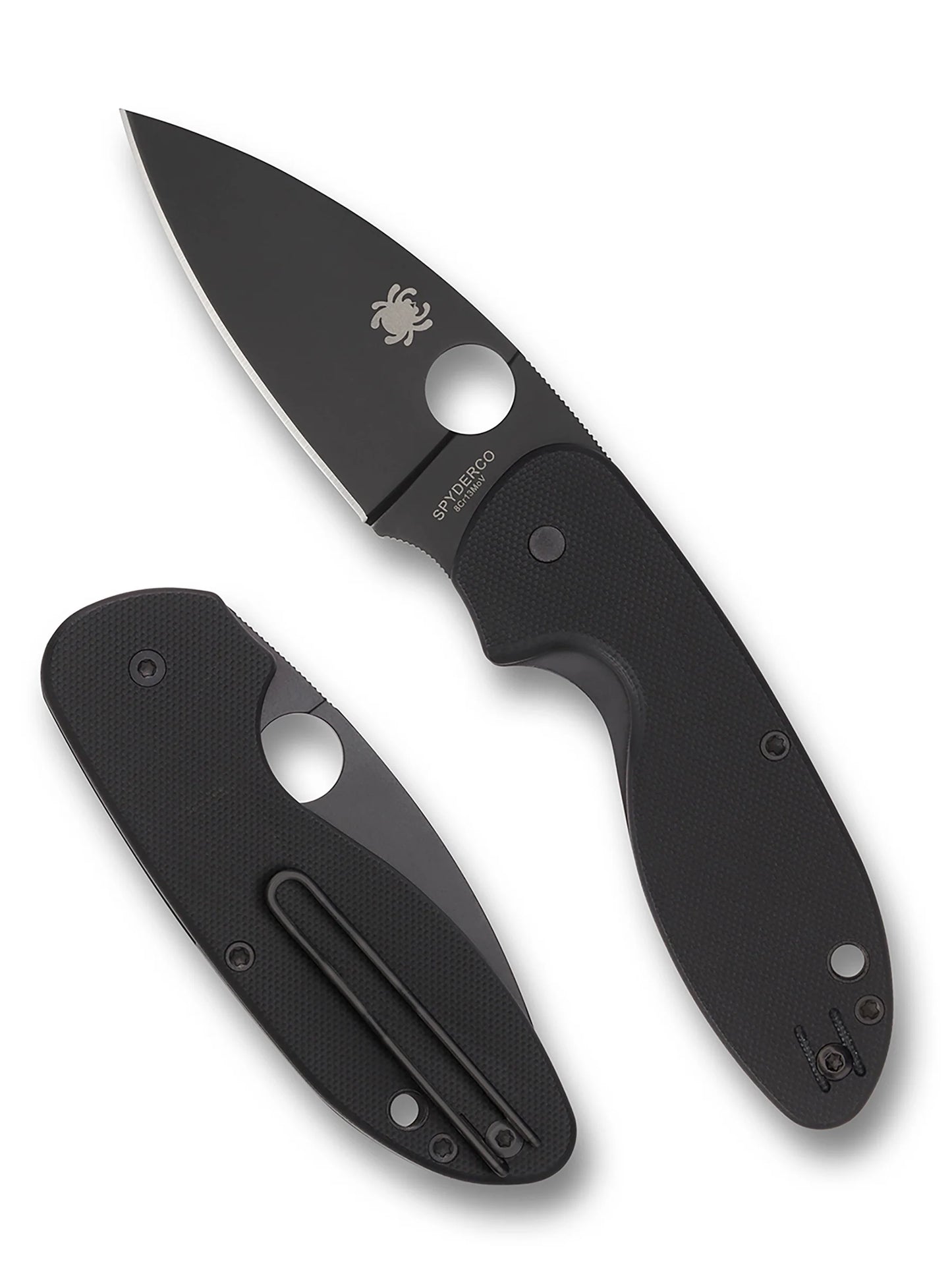 Spyderco Efficient – Black G-10 Handle | 3" Black 8Cr13MoV Blade (C216GPBBK)