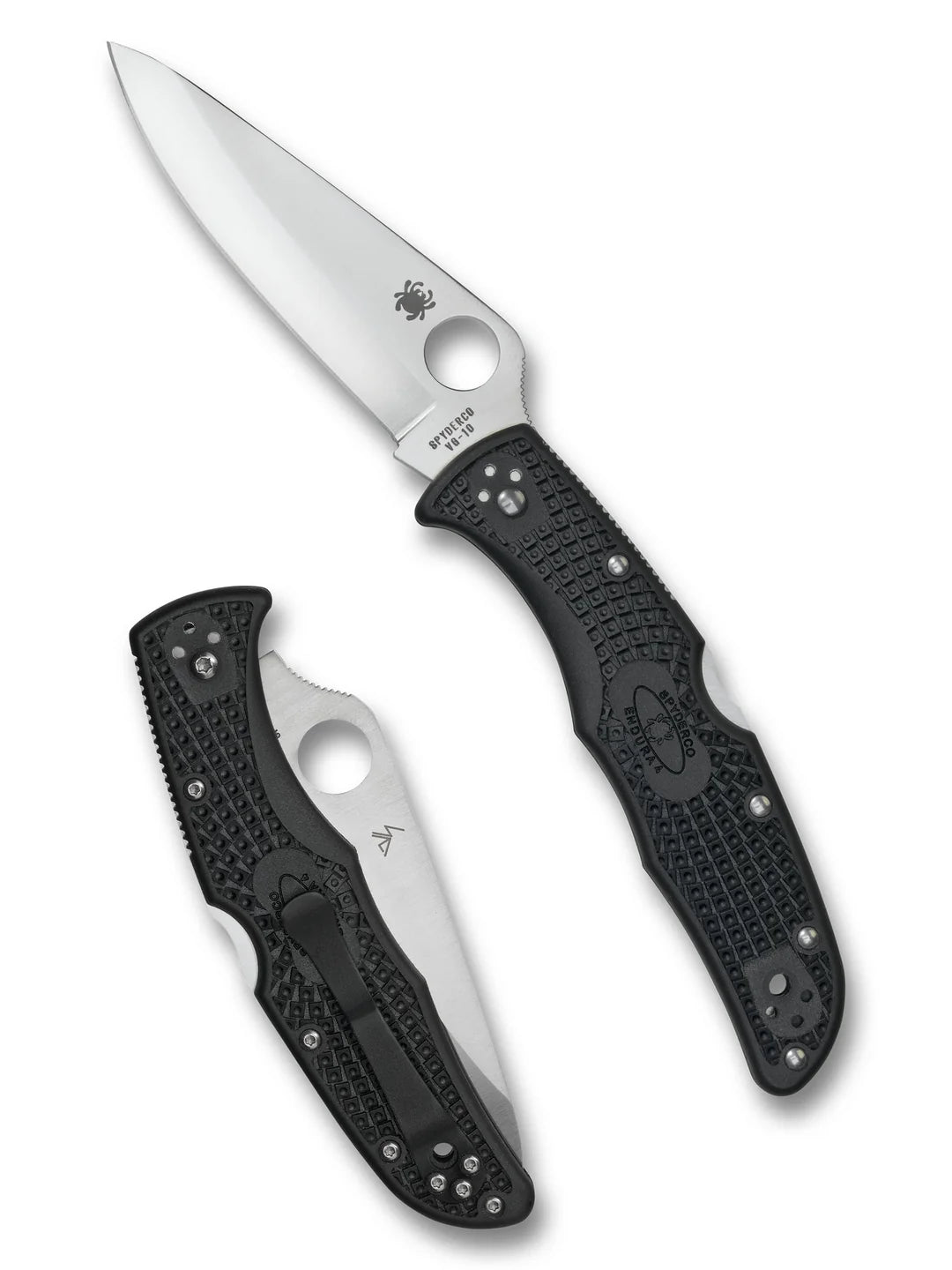 Spyderco Endura 4 Lockback Knife Black FRN 3.75" Satin VG10 Steel Blade C10PBK