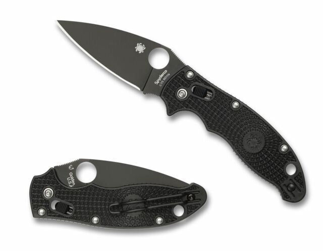 Spyderco Manix 2 Folding Knife Black FRCP Handle Black Plain Edge C101PBBK2 Steel BD-1