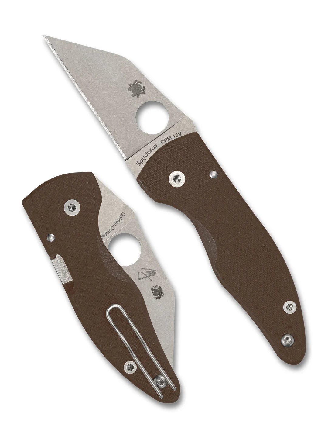 Spyderco MicroJimbo Sprint Run CPM 15V Blade Brown G-10 Compression Lock