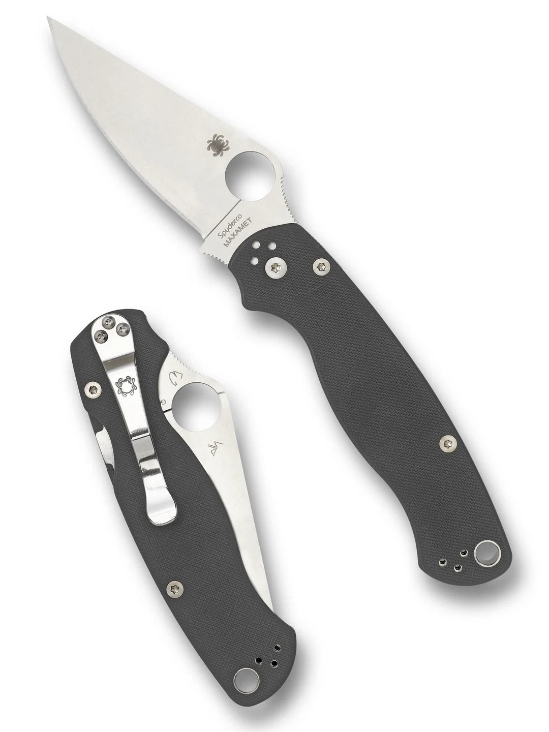 Spyderco Paramilitary 2 Knife Dark Gray G-10 3.4" Stonewash Maxamet C81GPDGY2