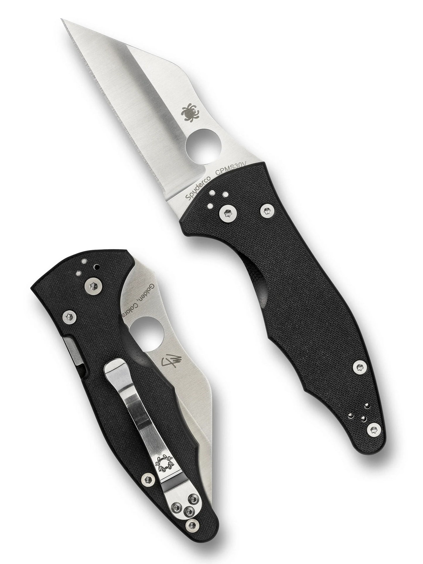 Spyderco Yojimbo 2 Folding Knife 3.2" S30V Satin Plain Blade, Black G10 Handles C85GP2