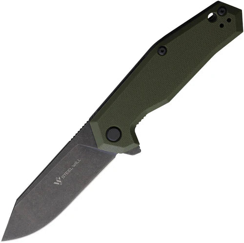 Steel Will Tenet Liner Lock Knife OD Green G-10 3.25" Black Blade F3033