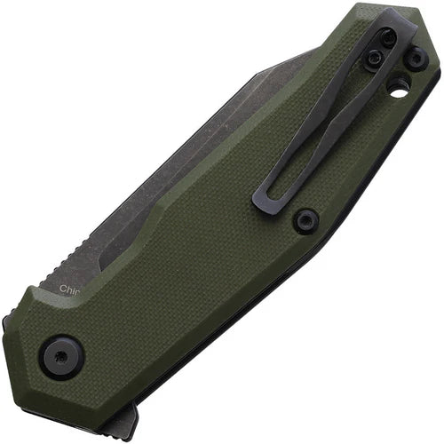 Steel Will Tenet Liner Lock Knife OD Green G-10 3.25" Black Blade F3033