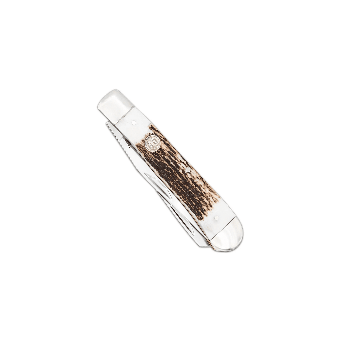 CobraTec® Traditional Two Blade Trapper – Genuine Stag Handle (CTTDTRPSTAG)
