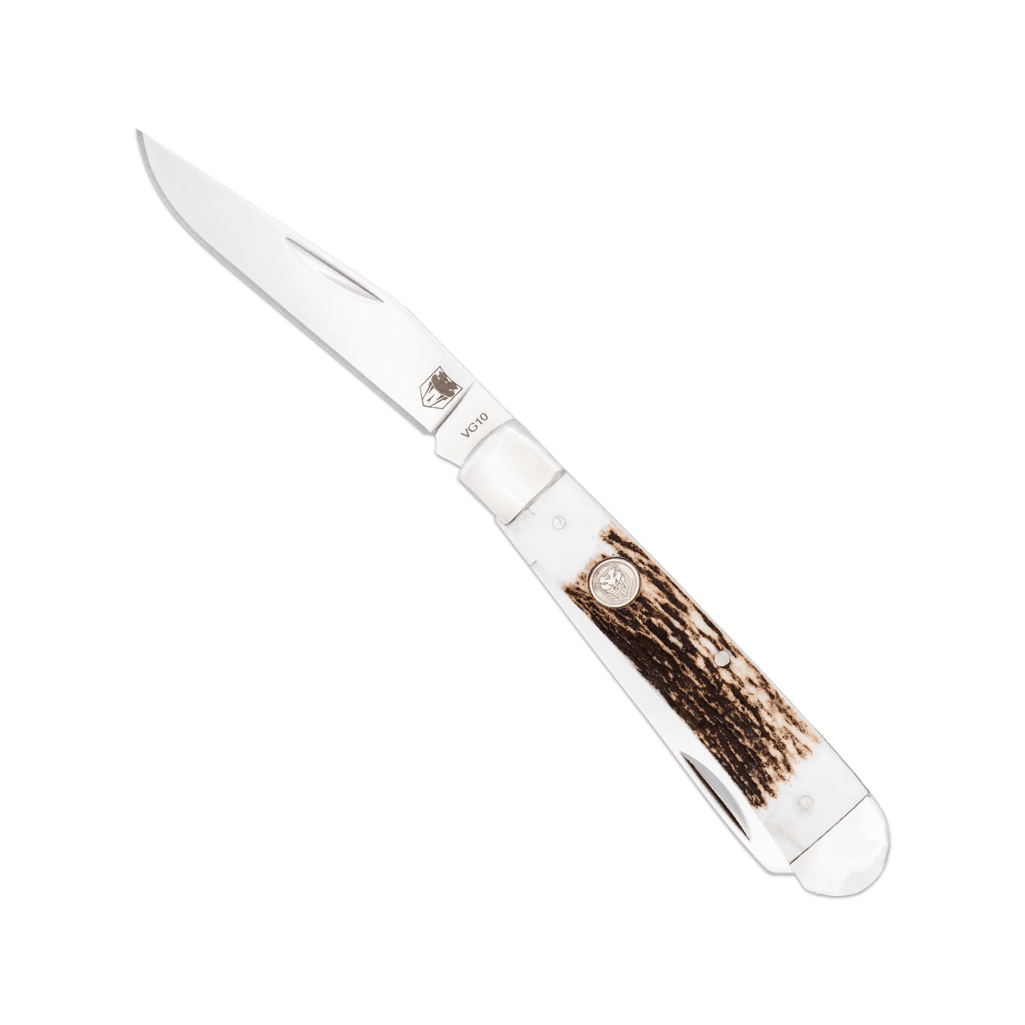 CobraTec® Traditional Two Blade Trapper – Genuine Stag Handle (CTTDTRPSTAG)