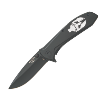 Bear & Son UV Artwork 4″ Stainless Steel Framelock Assisted Opener Spartan U112ABKSK