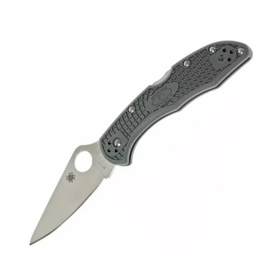 Spyderco Delica 4 Knife Flat-Ground Gray FRN 2.88" Satin VG10 Steel Blade C11FPGY