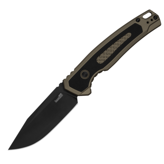 Kershaw Launch 21 Tactical Automatic Knife FDE Al, Black G-10 3.4" Black M4 Blade