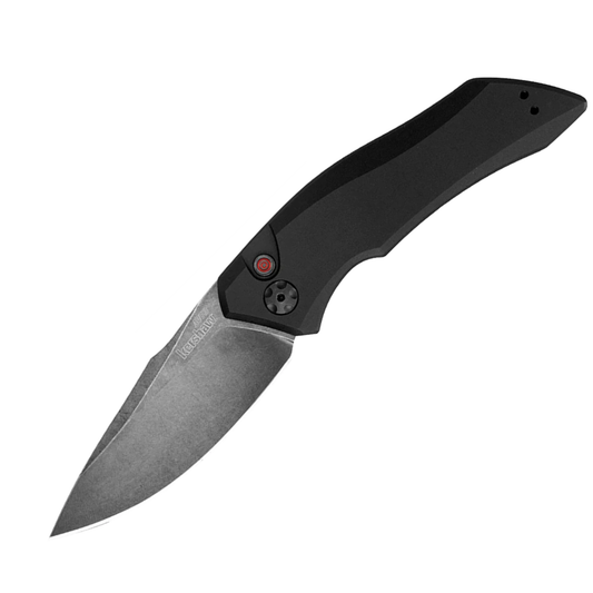 Kershaw Launch 1 Automatic Knife Black Aluminum 3.4" BlackWash Blade 7100BW