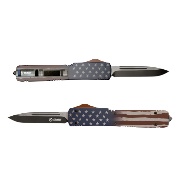 KRATE American Flag OTF Knife KRT-OTF-SSAC-AAK-S0D2K
