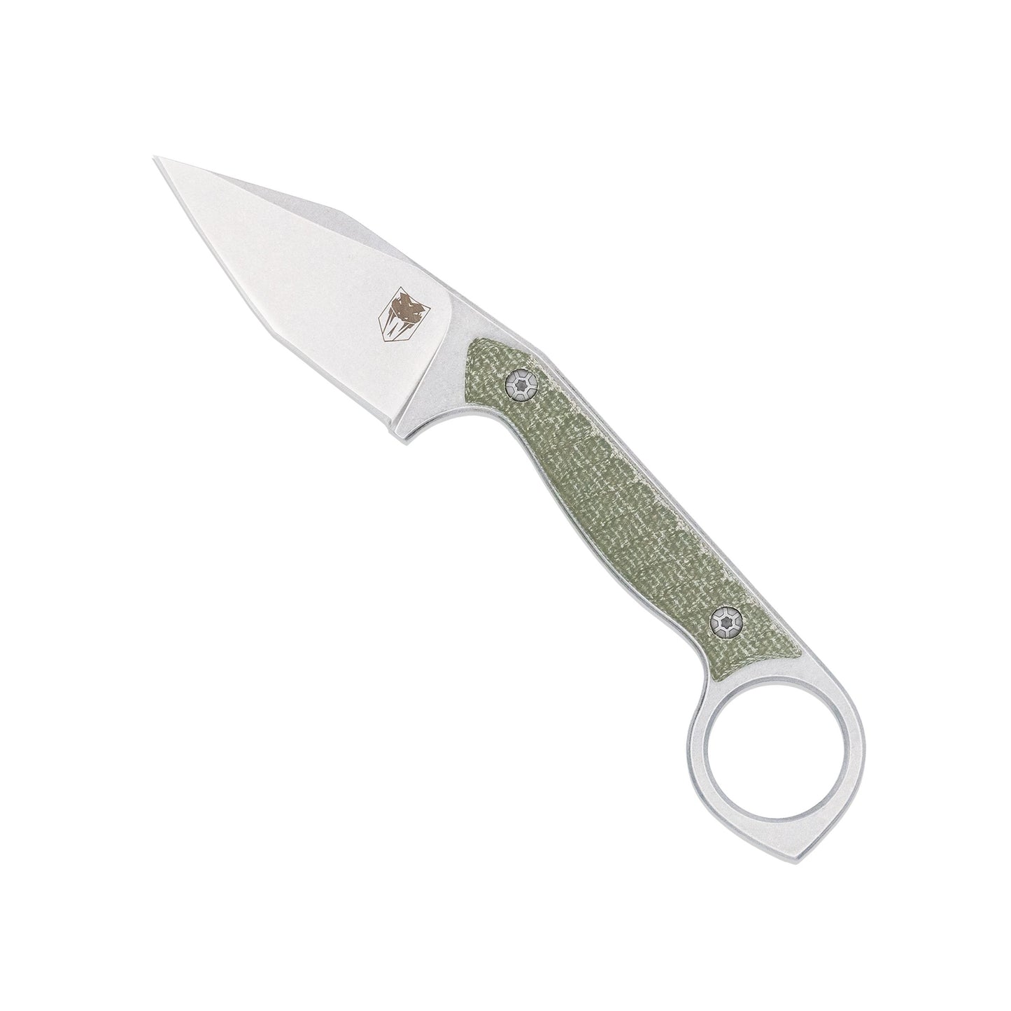 CobraTec Wolfteeth Tanto Ring Knife – OD Green 14C28N Fixed Blade EDC Knife CTWLTODGTNS