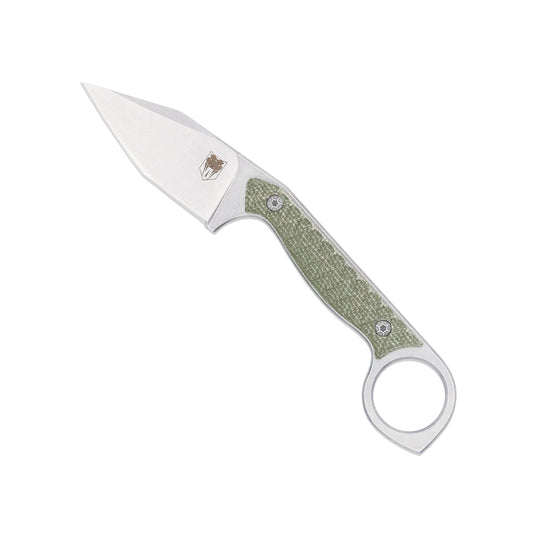 CobraTec Wolfteeth Tanto Ring Knife – OD Green 14C28N Fixed Blade EDC Knife CTWLTODGTNS