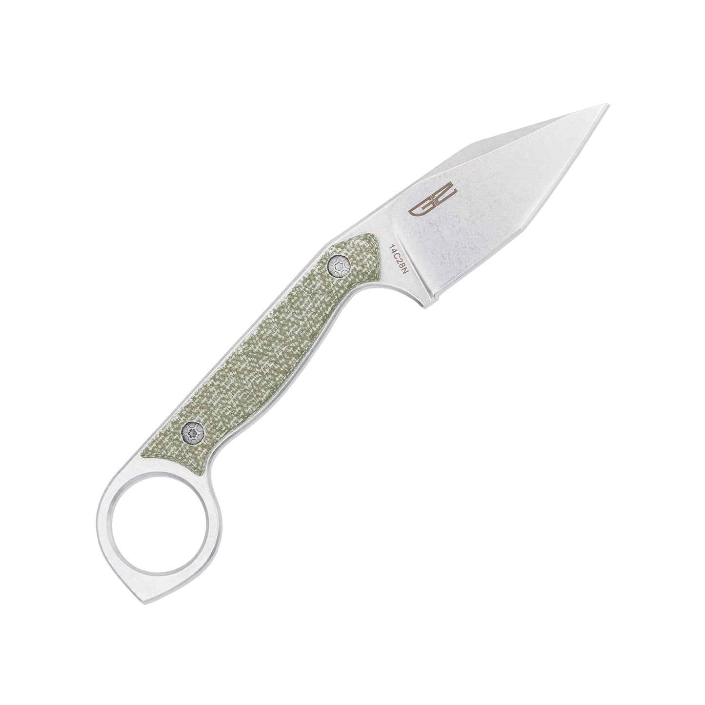 CobraTec Wolfteeth Tanto Ring Knife – OD Green 14C28N Fixed Blade EDC Knife CTWLTODGTNS