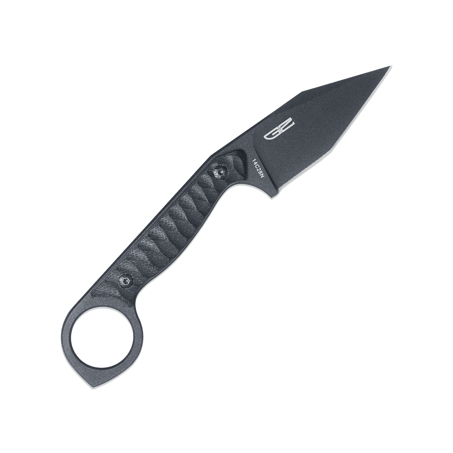 CobraTec Wolfteeth Tanto Ring Knife – Black 14C28N Fixed Blade EDC Knife CTWLTBLKTNS