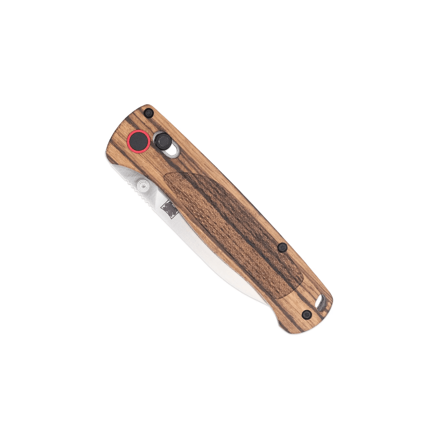 COBRATEC Zebrawood Bar Lock Blade Option Drop Not Serrated Titanium Black Coated CTZWDBLDNSBLK