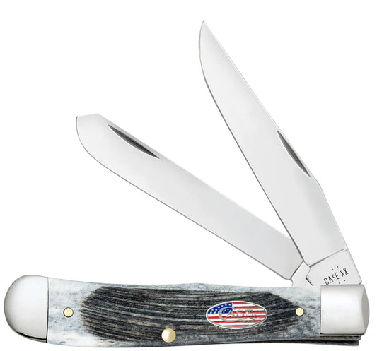 Case® Sawcut Jigged Gray Bone Trapper Knife – Tru-Sharp™ Stainless Steel  53060