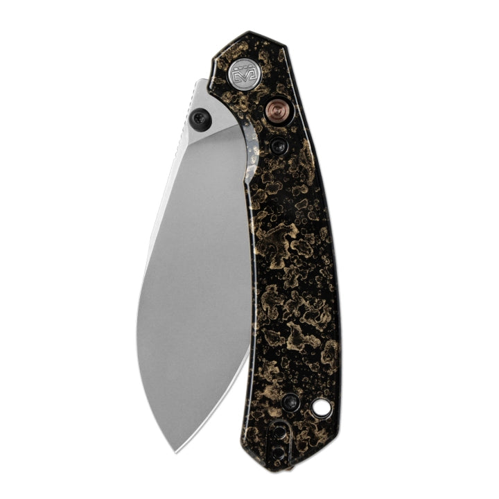 Miguron Hovor 19C27 Pearlescent Stonewash Folding Knife – Black Aluminum MGR828BK