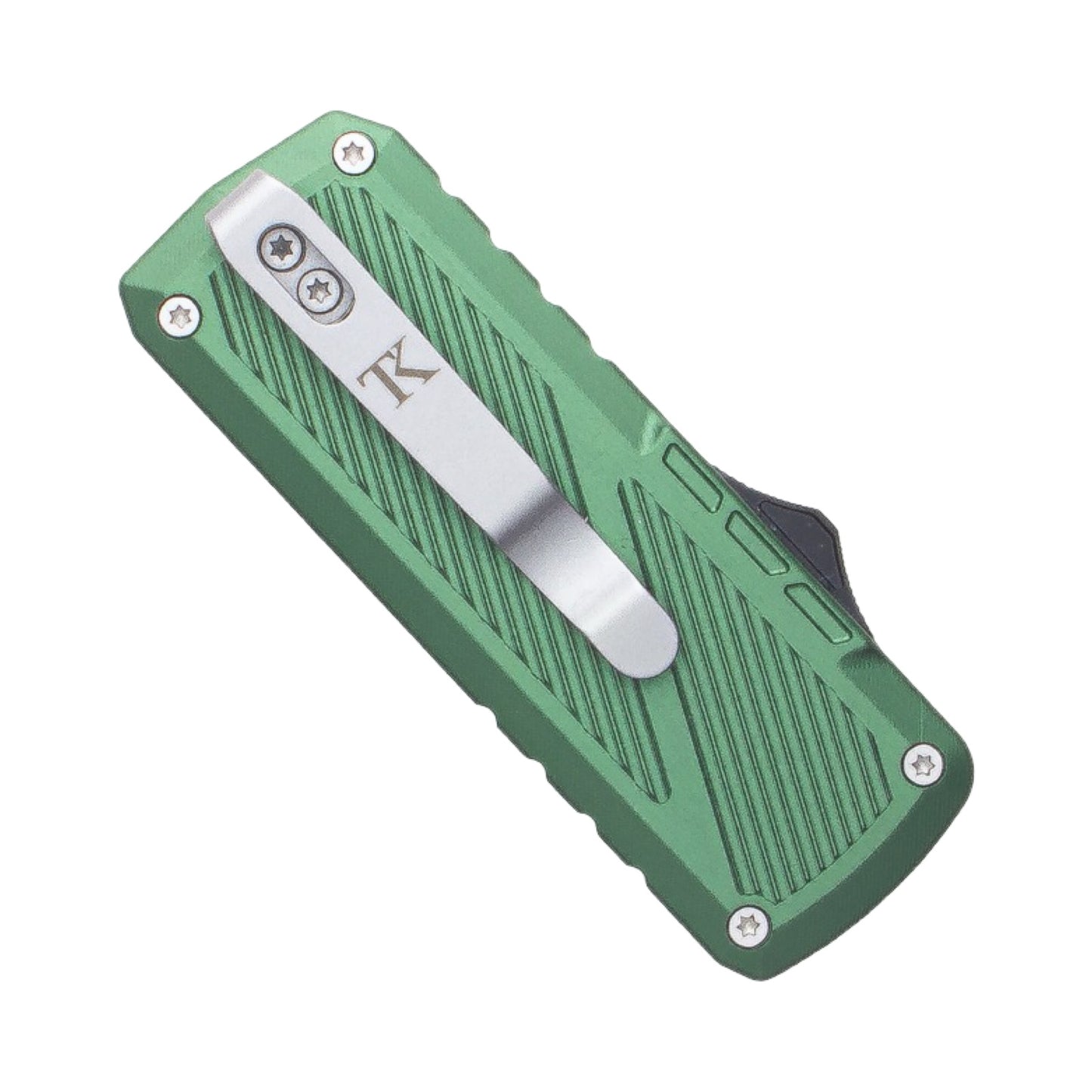 TacKnives Zipper Utility Knife Green SK5 Razor Blade Aluminum & Titanium Handle EDC