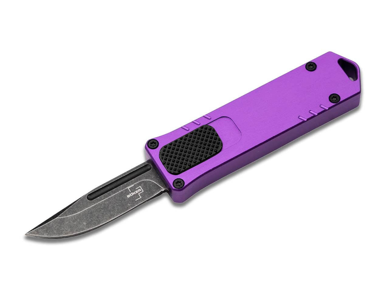 Boker Plus USB 2.0 OTF Automatic Knife Purple Aluminum Handle (1.77" Dark Stonewash D2 Blade) 06EX269