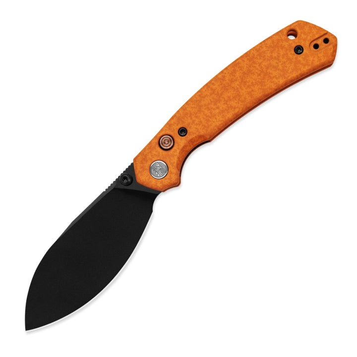 Miguron Hovor 19C27 Black PVD Folding Knife – Orange Snowflake Aluminum MGR828OG