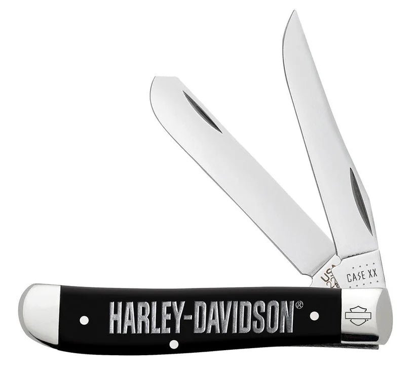 Case XX Harley-Davidson® Embellished Smooth Black Synthetic Mini Trapper CA52231