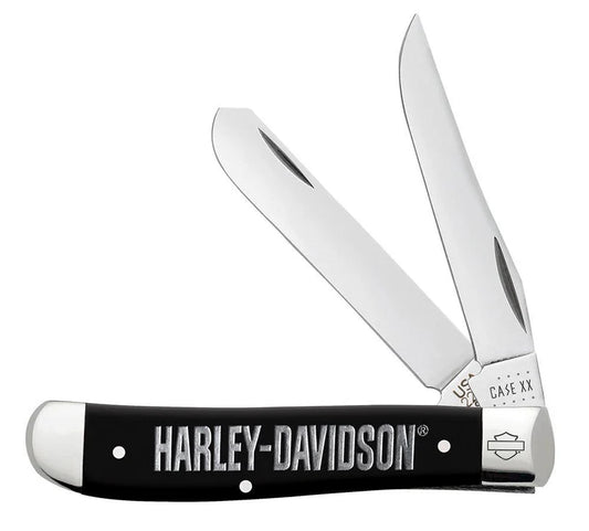 Case XX Harley-Davidson® Embellished Smooth Black Synthetic Mini Trapper CA52231