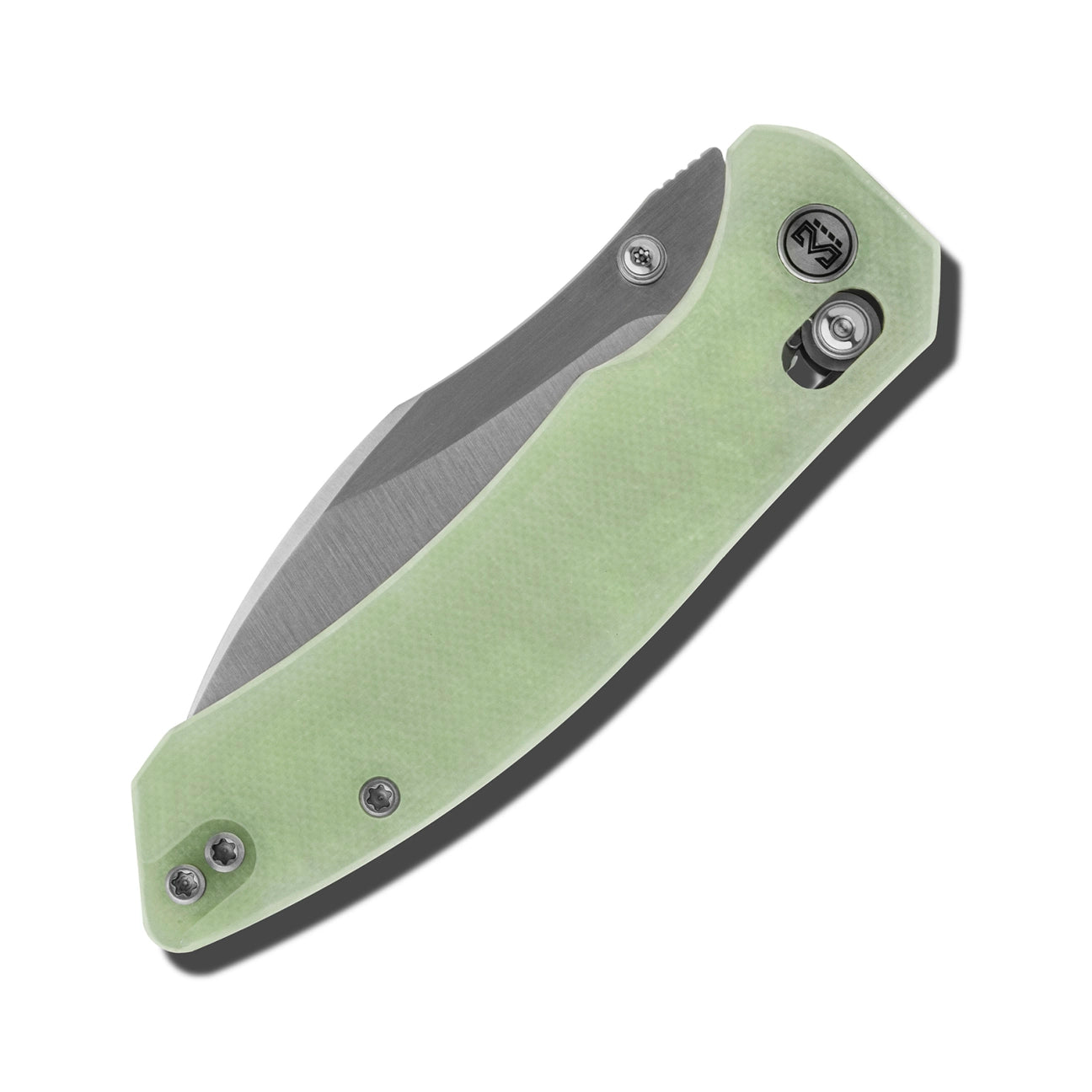 Miguron Norsa Cross-Bar Lock Folding Knife | 3.07" PVD D2 Blade | Green PVD Luminous G10 Handle | MGR820AYG