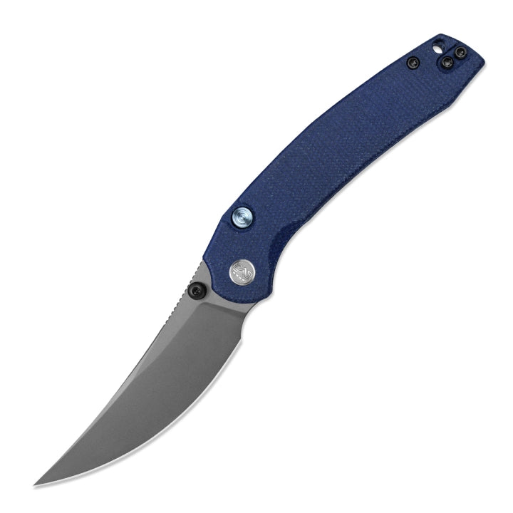 Miguron Raptor 19C27 Gray PVD Folding Knife – Blue Micarta MGR833BU