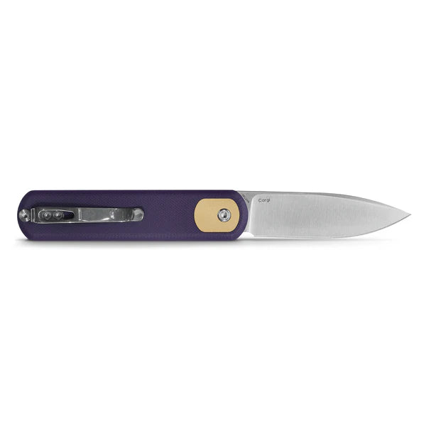 Corgi® Trek Lock Folding Knife – 14C28N Satin Blade &amp; Purple G10 Handle CG3S07