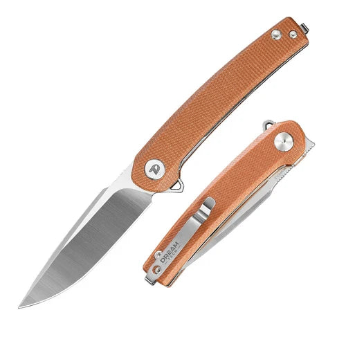 DreamTech 3.15" D2 Micarta Folding Knife D3613MO