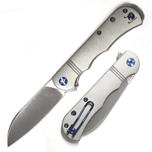 DreamTech D4453LG Titanium Folding Knife 3.15" 14C28N Sheepsfoot Gray D4453LG