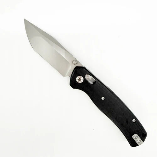 DreamTech D4508GB Tanto Folding Knife 2.99" 14C28N Black G10 D4508GB