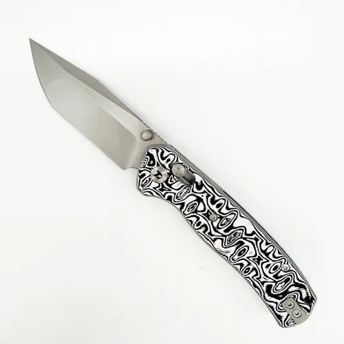 DreamTech D4508MBW Tanto Folding Knife 2.99" 14C28N Black & White Micarta D4508MBW