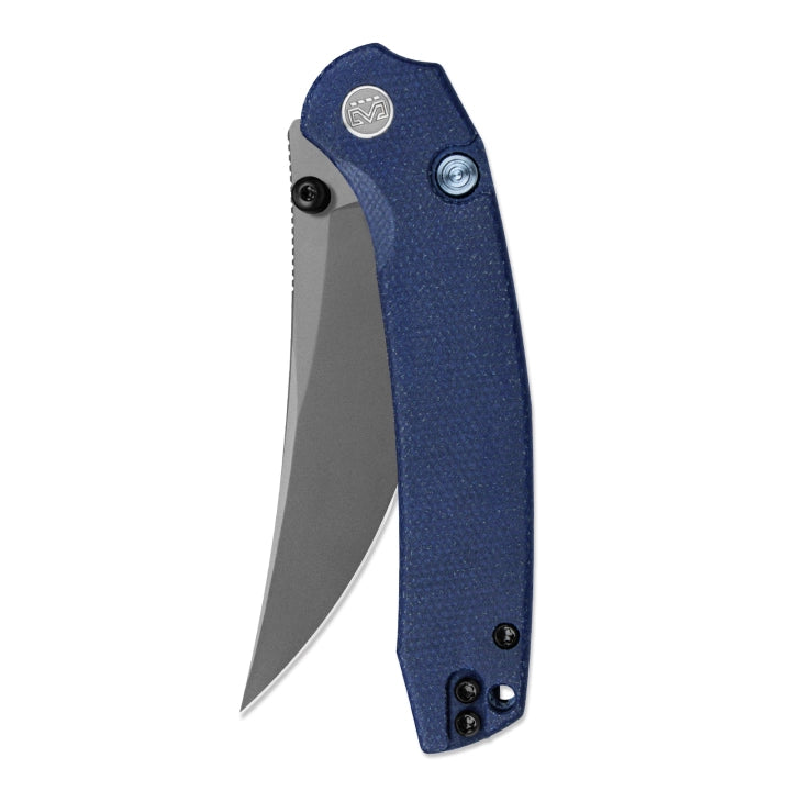 Miguron Raptor 19C27 Gray PVD Folding Knife – Blue Micarta MGR833BU