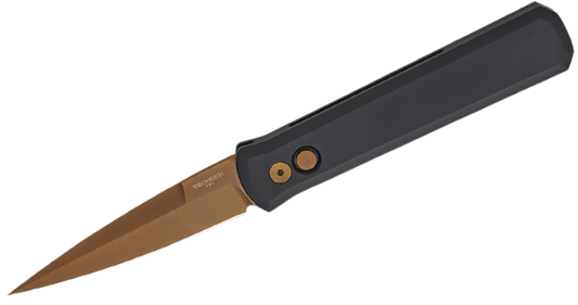 Pro-Tech Godfather AUTO Folding Knife 4" 154CM Tan PVD Plain Blade 921-TAN