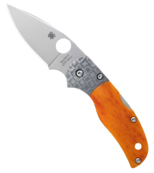 Spyderco Native 5 Lockback Knife 50th Anniversary Amber Bone C41BA50TH