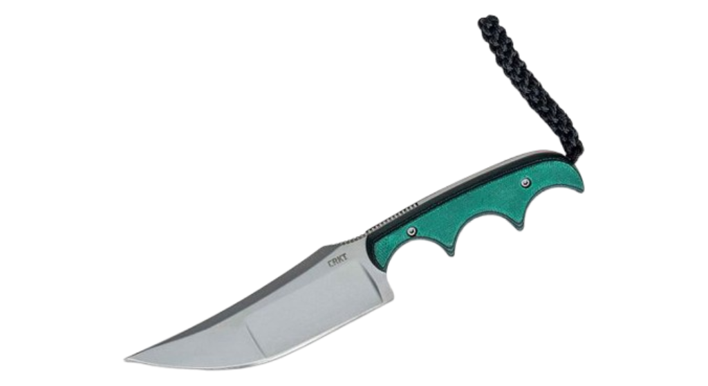 CRKT Minimalist Katana Fixed Blade Knife 3.5" 8Cr13MoV Bead Blast Blade Green Micarta Handle 2394