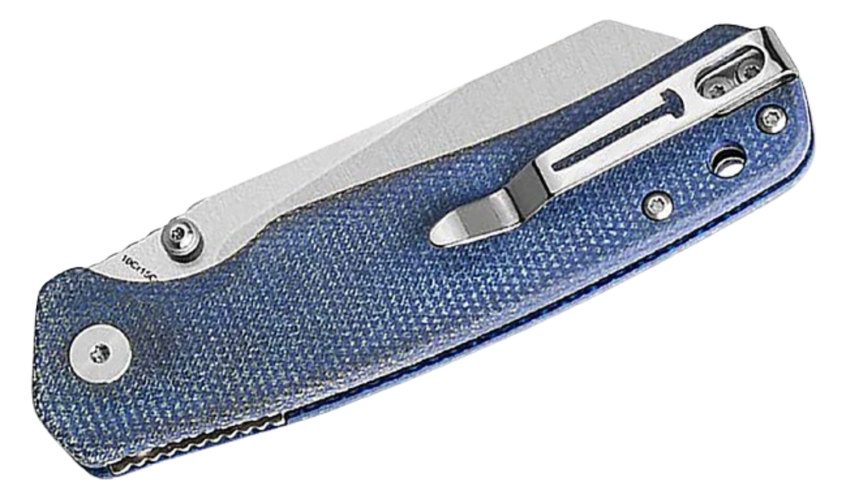 Bestechman Cicada's Wing Top Liner Lock Folding Knife | 3.15" | Blue Micarta Handle | BMK24-M-1