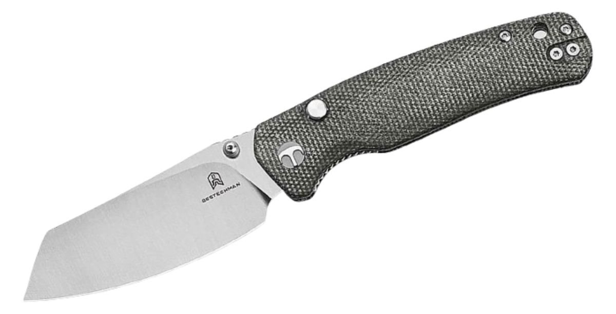 Bestechman Cicada's Wing Top Liner Lock Folding Knife | Gray Micarta Handle | BMK24-M-3