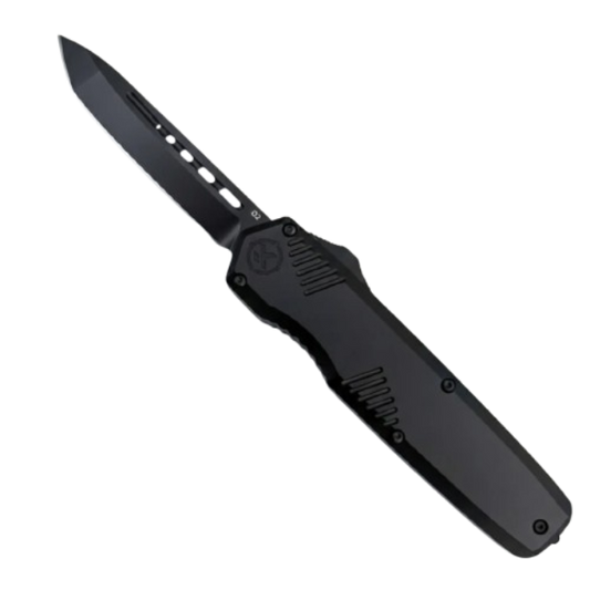 Krate Tactical Monarch OTF Knife Black Tanto Blade Dual Action Automatic KRT-OTF-2LKF-AKK-T0D2K
