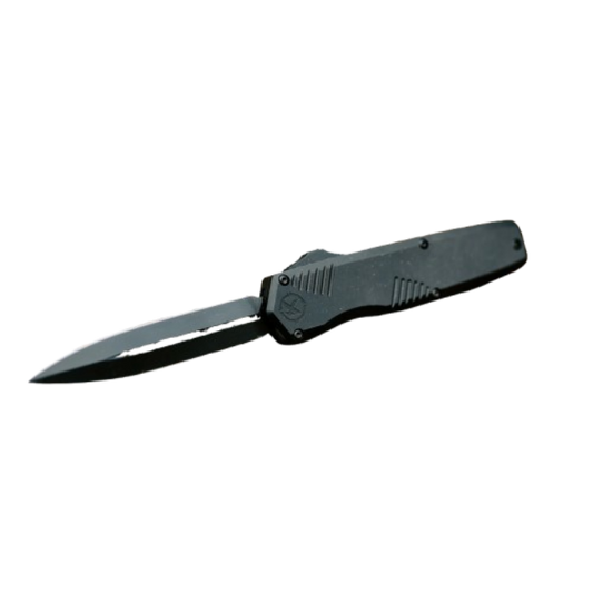 Krate Tactical Sentinel OTF Knife Black Double Edge Dagger Blade Automatic KRT-OTF-2LKF-AKK-D0D2K
