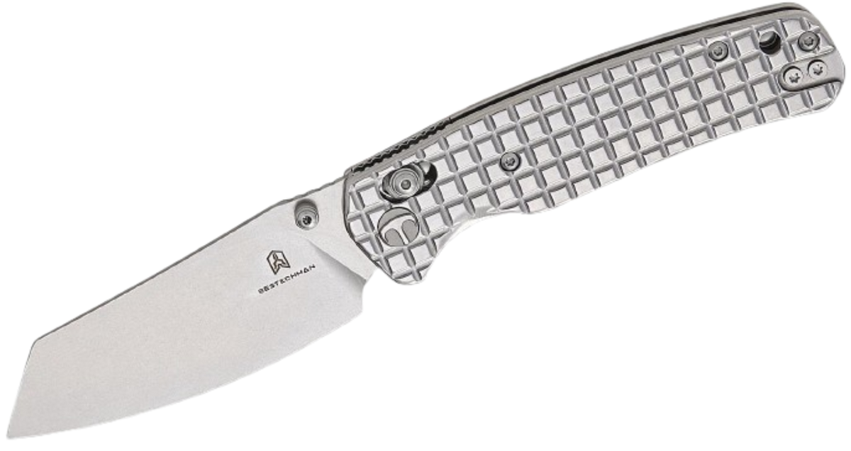 Bestechman Cicada's Wing B-Lock Folding Knife | 3.15" Stonewashed Reverse Tanto Blade | BMK06-S-5