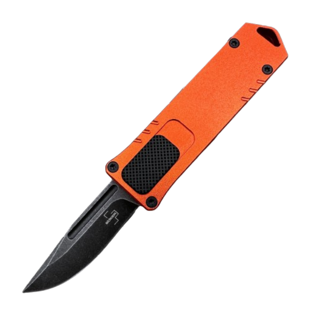 Boker Plus USB OTF 2.0 Orange Automatic Knife (1.77" Black D2 Blade) 06EX267