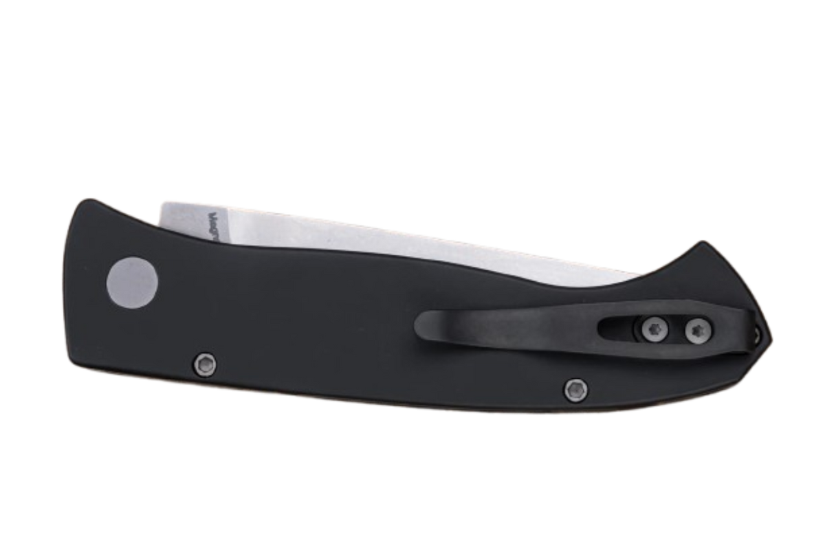 Pro-Tech x Walter Brend Automatic Knife | 3.35" Stonewashed MagnaCut Drop Point Blade | Black 6061 Aluminum | WB1101