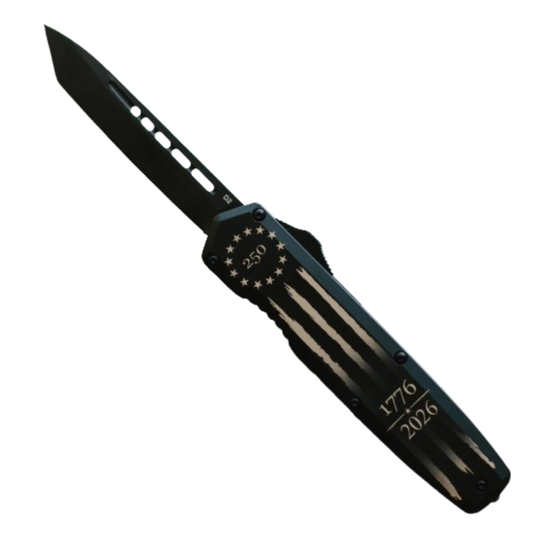 KRATE Tactical Betsy Ross Flag Large OTF Knife | Tanto Blade | KRT-OTF-2LKC-AKK-T0D2K