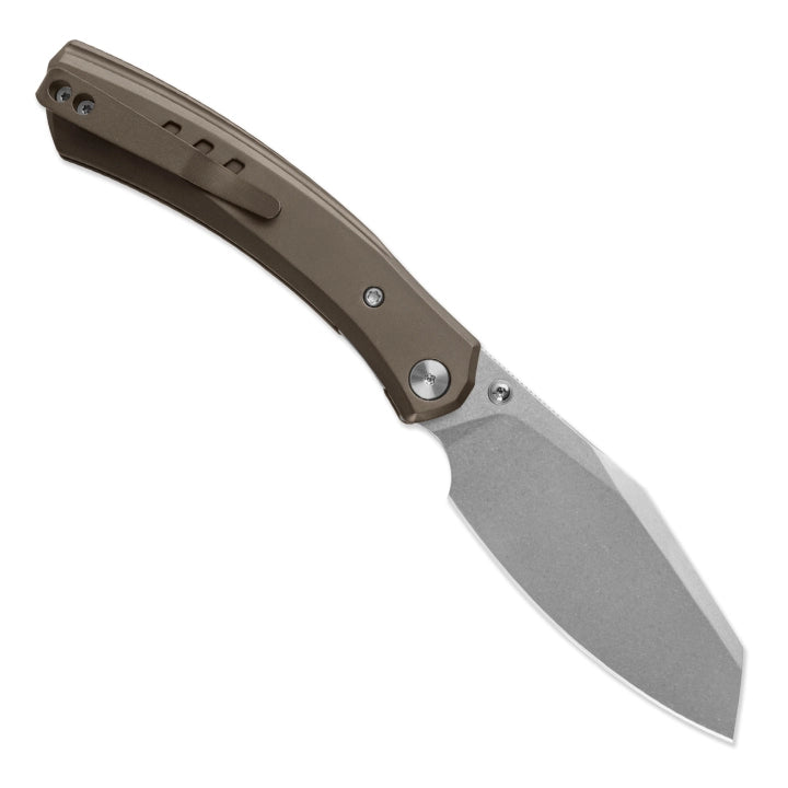 Miguron Karok 3.4" D2 Stonewash Sheepsfoot Titanium Folding Knife Bronze MGR827TBR